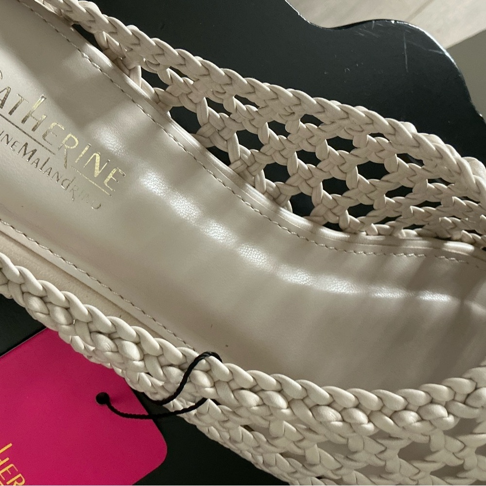 Catherine Malandrino Ivory Woven Slip-On Loafers - Picture 5 of 5